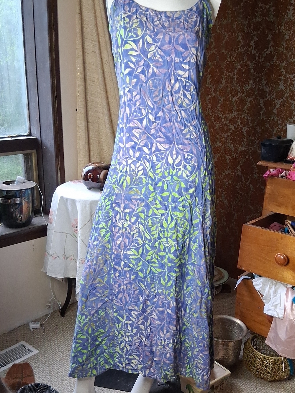 Lost River Sleeveless Scoop Neck Maxi Dress Rayon W. Waist Tie